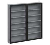 SoBuy Vitrina de Pared con Puertas de Cristal, 5 Estantes, y Gris Dos puertas de cristal cinco estantes FSB113-H-DG