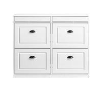 Sobuy zapatero 4 puertas abatibles 2 cajones 103x23x82 cm blanco fsr79-wg 103 cm