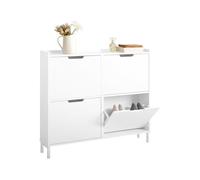 Sobuy zapatero 4 solapas armario de entrada zapatero estrecho organizador 100 x 19 x 91 cm fsr100-w 91 cm