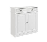 Sobuy | zapatero blanco de entrada con 2 puertas | zapatero estrecho con 2 cajones | recibidores de entrada | capacidad de carga 74 kg | fsb104-w 80 cm