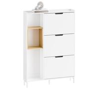 SoBuy Zapatero Blanco Estrecho 90x19x129,5cm para recibidor