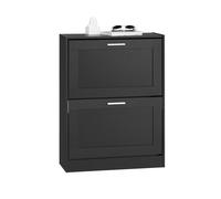 Sobuy zapatero con 2 solapas armario de entrada zapatero organizador 60 x 25 x 80 cm negro fsr137-sch