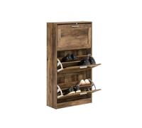 SoBuy FSR137-L Zapatero tipo camión volquete con 3 solapas, estante para zapatos, mueble estrecho para zapatos, cajonera para zapatos BHT aprox. 60x115x23cm marrón