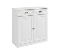 Sobuy | zapatero blanco de entrada con 2 puertas | zapatero estrecho con 2 cajones | recibidores de entrada | capacidad de carga 74 kg | fsb104-w 80 cm