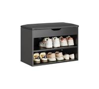 SoBuy Zapatero Entrada Recibidor, Banco Zapatero, Banco Almacenaje 3 en 1, para Piso Pequeño, Entrada, Pasillo, Dormitorio, Negro, 60 x 30 x 43 cm, FSR25-SCH