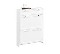 SoBuy Zapatero Entrada Recibidor Mueble Zapatero Blanco de Almacenaje con Cajone y 2 Puertas, Diseño Compacto para 8 Pares de Zapatos, Material Duradero, Instalación Fácil, 80 x 19 x 107cm, FSR207-W