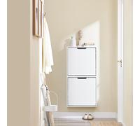 SoBuy, zapatero estrecho con 2 puertas, práctico organizador de zapatos que ahorra espacio, ideal para pasillos y zonas de entrada, montaje flexible en 2 posiciones, con sistema anti-vuelco, modelo FS