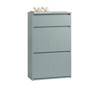 SoBuy Zapatero Estrecho con 2 Solapas 61x26x100cm para recibidor | Mueble zapatero con cajón organizador, MDF E1, sin tiradores, ideal pasillo estrecho, gris FSR165-HG