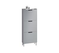 SoBuy Zapatero Estrecho con 3 Solapas 50x19x129cm para recibidor | Armario zapateros MDF E1, fondo 19cm, antivuelco, para pasillo estrecho, gris FSR151-H-HG