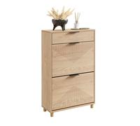SoBuy Zapatero Estrecho Madera 24 cm para Entrada | Gran capacidad hasta talla 47, diseño nórdico moderno, perfecto para pasillo, entrada y familia, FSR212-N