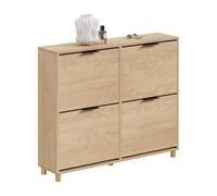 SoBuy Zapatero Estrecho Madera 24 cm para Entrada | Gran capacidad hasta talla 47, diseño nórdico moderno, perfecto para pasillo, entrada y familia, FSR214-N