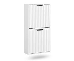 SoBuy Zapatero Estrecho recibidor 50x19x100cm para recibidor | Mueble recibidor blanco colgar en pared, instalación horizontal/vertical, ahorro espacio FSR204-W