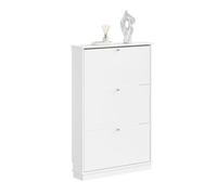 SoBuy Zapatero Entrada Recibidor - Diseño Ultra Estrecho 18cm, Apto para Zapatos EU 47, Zapatero Madera para Entradas, Pasillos y Apartamentos Pequeños - 76x18x113cm - FSR215-W