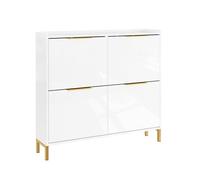 Sobuy zapatero - ultrafino, 19 cm de fondo, blanco brillante y dorado, abatible, 100 x 19 x 90 cm, fsr206-gw 90 cm