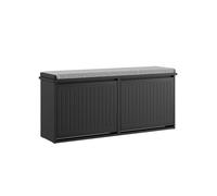 Sobuy zapatero - zapatero de entrada con asiento acolchado y 2 puertas abatibles, 100 x 26 x 46 cm, negro, fsr98-xl-sch 46 cm