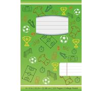 Soccer Notebook for Kids - College Ruled: Green Gradient Cover; 120 Lined Pages; 6 × 9 in; School Writing Notebook with Margin Line