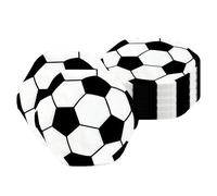 Soccer Theme Napkins, Cocktail Birthday Decor, 20-Piece Party Paper Tool, Reusable Celebration Compact Kit, Portable Table Accessory, for Adults Teens Kids Home Apartment School Banquet Sports Day