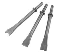Socobeta Juego de Cinceles para Martillo Neumático de Alta Dureza Juego de Brocas para Martillo Neumático de Vástago Redondo Largo de 3 Piezas Ideal para Eliminar Puntos de Soldadura y Cortar Herrajes