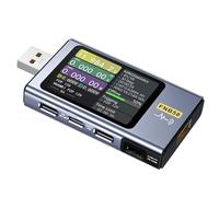 Socobeta Medidor de Corriente de Voltaje USB, Pantalla LCD de Alta Precisión, Probador de Carga Rápida para Carga PD QC 4-28V 0-7A