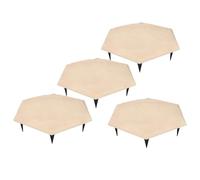Socobeta Piedras de Paso Resistentes a la Intemperie, Piedras Decorativas para Caminos para Jardín, Césped, Exteriores, Juego de 4 Piezas con Estacas para el Suelo (Beige)