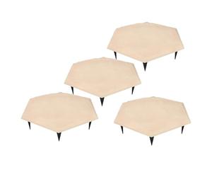 Socobeta Piedras de Paso Resistentes a la Intemperie, Piedras Decorativas para Caminos para Jardín, Césped, Exteriores, Juego de 4 Piezas con Estacas para el Suelo (Beige)