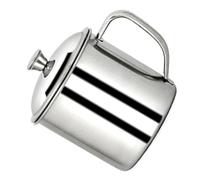 Socobeta Taza de té de Acero Inoxidable 304, Taza para Beber de Alto Brillo con Tapa para Uso Doméstico en Hotel, de Metal Duradera, Plateada (Pequeño 35,5x12,2x1cm/14x4,8x0,4 pulgadas)