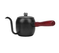 Socobeta Vierta sobre la Tetera de café 500ml Elegante Tetera de Goteo con Boquilla de Cuello de Cisne para el Hogar Oficina Camping Portátil de Acero Inoxidable (Negra)