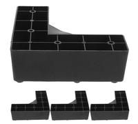 SOESFOUFU 4 Piezas de Patas de Plástico en Forma de L para Muebles, Patas Elevadoras Negras de 5 Cm, Elevadores para Sofá y Cama, Bloque Antideslizante para Muebles, Soporte Resistente