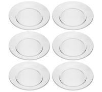 SOESFOUFU 4 Piezas Mini Platos de Vidrio Transparentes Redondos de 19cm para Servir Aperitivos y Tazas de Café, Aptos para Microondas y Uso Versátil en Mesas de Té en Casa Reutilizable