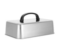 SOESFOUFU Tapa de Barbacoa Rectangular de Acero Inoxidable Asa Ergonómica para Mantener la Humedad y Limpieza Fácil, Tamaño 22.20x14.60x6.60 Cm para Planchas y Comida Grande