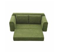 Sofá 2 en 1 179×95×79 cm - convertible en cama, sin brazos, plegable, sofá de suelo, compacto en caja - verde army