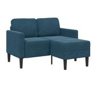 Sofá 2 Plazas Con Chaise Longue En Forma L Azul 125 Cm Vidaxl