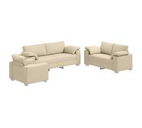 Sofá 3 Pcs Crema 219 X 80 X 82 Cm Tejido Mezcla De Lino Vidaxl