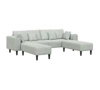 Sofá 3 Pcs Gris Claro 250 X 188 X 76 Cm Terciopelo Vidaxl