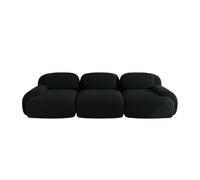 Sofá 3 plazas - modular, rutschfest, sin montaje, con brazos ergonómicos y relleno elástico, corduroy - negro