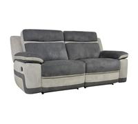 Sofá 3 plazas relax de microfibra TALCA - Antracita y gris claro