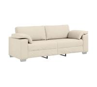 Sofá 3 plazas - sofá de salón beige 219 x 77 x 82 cm tejido mezcla de lino