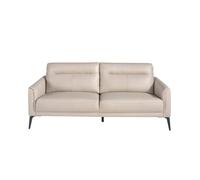 Sofá 3 plazas tapizado en piel color taupe