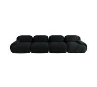 Sofá 4 plazas - corduroy suave, 32d espuma, ergonómico, haustierfreundlich, sin montaje - negro