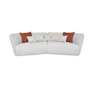Sofá 4 plazas xxl sophie color blanco y naranja
