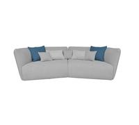 Sofá 4 plazas xxl sophie color gris claro y azul