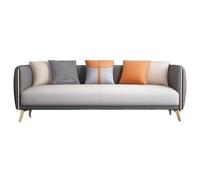 Sofá Accent de piel sintética con patas de metal estables para sala de estar, muebles modernos para estudio o condominio, solución de asiento cómoda