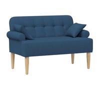 Sofá Amoroso Con Botones Acolchados Azul 120 X 65 X 79 Cm Tela Vidaxl
