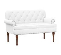 vidaXL Sofá Amoroso con botones acolchados Blanco 120 x 65 x 77 cm