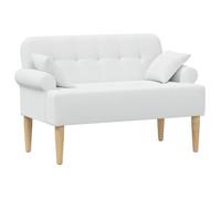 vidaXL Sofá amoroso con botones acolchados Blanco 120 x 65 x 79 cm