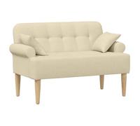 Sofá Amoroso Con Botones Acolchados Crema 120 X 65 X 79 Cm Tela Vidaxl