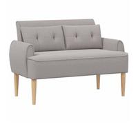 vidaXL Sofá amoroso con botones acolchados Gris Claro 117 x 67 x 77 cm