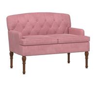 vidaXL Sofá Amoroso con Botones Acolchados Rosa 111 x 65 x 79 cm, Sofá tapizado con reposabrazos, Respaldo Firme, Asiento de Terciopelo, Patas torneadas, cómodo y Resistente