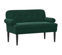 vidaXL Sofá amoroso con botones acolchados, terciopelo verde oscuro