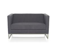 Sofá Barbados Armazón Acero Inoxidable Tejido 2 Plazas Gris Oscuro Hjh Office